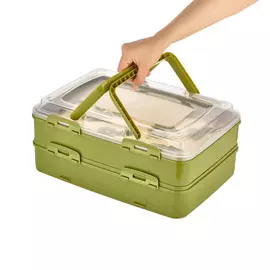 Коробка для хранения двойная с ручкой Qlux