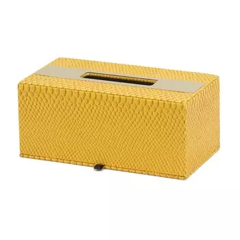 Коробка для салфеток Glasar желтая 27х14х11 см