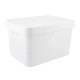 Коробка Curver infinity перфорированная с крышкой 17 л белая