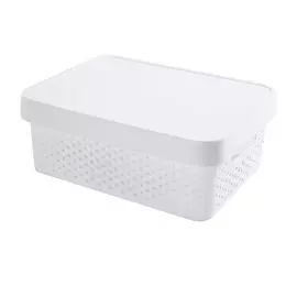 Коробка Curver infinity перфорированная с крышкой 11 л белая