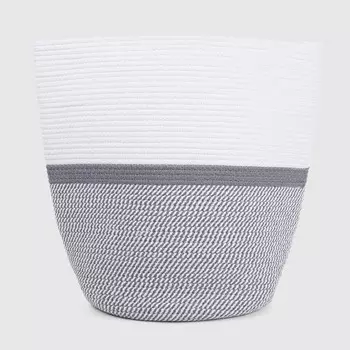 Корзина для белья Yikai белая с серым 40х40х50 см