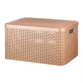 Корзинка Curver l с крышкой коричневая