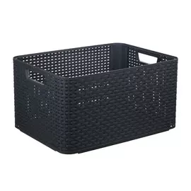 Корзинка Curver l с крышкой темно-серая