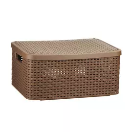 Корзинка Curver m с крышкой коричневая