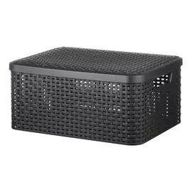 Корзинка Curver m с крышкой темно-серая