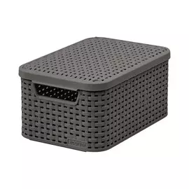 Корзинка Curver s с крышкой серая