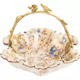 Корзиночка Glasar с птичками 20х17х18см