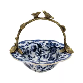 Корзиночка с птичками Glasar 16x16x15см