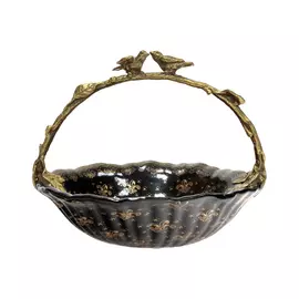 Корзиночка с птичками Glasar 17x16x14см