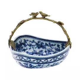 Корзиночка с птичками Glasar 18x12x17см