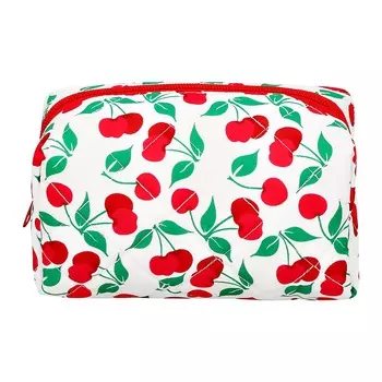 Косметичка Lady Pink хлопковая с вишней 12,7х9,8х11,5 см