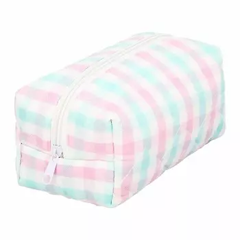 Косметичка Lady Pink хлопковая в клетку 20,7х12,5х12,5 см