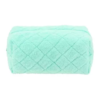 Косметичка Lady Pink плюшевая бирюзовая 32,7х17,8х25,2 см