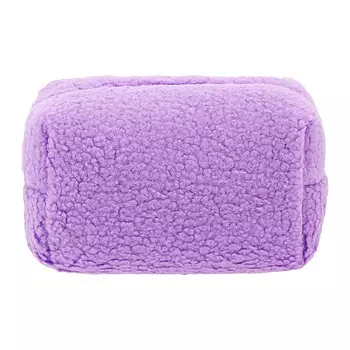 Косметичка Lady Pink плюшевая фиолетовая 18,5х12,3х15,5 см