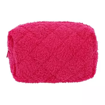 Косметичка Lady Pink плюшевая малиновая 17х9х12 см