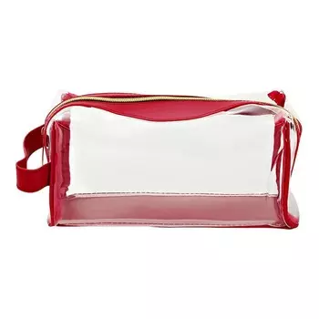 Косметичка Lady Pink прозрачная с красным 28,1х13,5х13,5 см