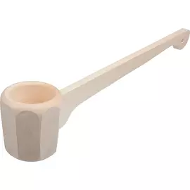 Ковш - черпак гранёный 0,25 л. с горизонтальной ручкой, липа, "Банные штучки"