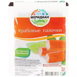 Крабовые палочки Меридиан охлажденные, 100 г