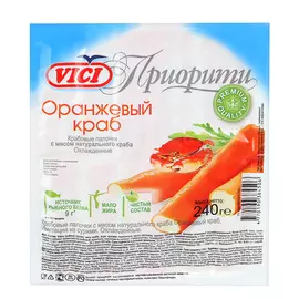 Крабовые палочки Vici Оранжевый краб охлажденные (имитация из сурими) 240 г