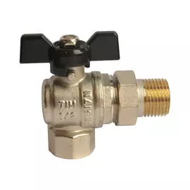 Кран шаровой 1/2", ВР/НР, бабочка,угл.Нак.га, Профитт 4826618