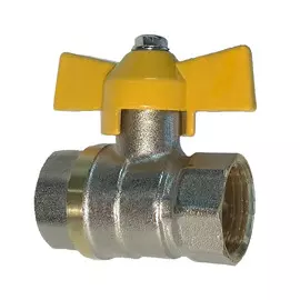 Кран шаровой газовый 1/2", латунь, ВР/ВР бабочка, Профитт 4828162