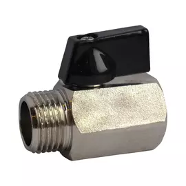 Кран шаровой МИНИ 1/2", ВР/НР, флажок, хром, Профитт 4826687