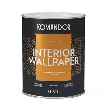 Краска для обоев матовая Komandor База A 0,9 л