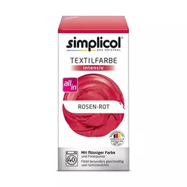 Краска для окрашивания одежды и тканей Simplicol Intensiv красная роза