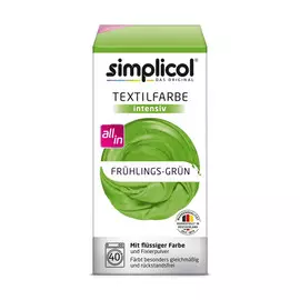 Краска для окрашивания одежды и тканей Simplicol Intensiv зеленая весна
