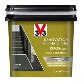 Краска для пола и лестниц V33 Renovation perfection-графит-0,75 л
