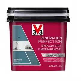 Краска для стен и мебели на кухне V33 Renovation perfection-маренго-0,75 л