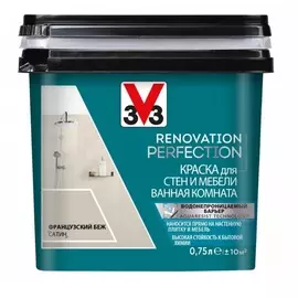 Краска для стен и мебели ванная комната V33 Renovation perfection-французский беж-0,75 л