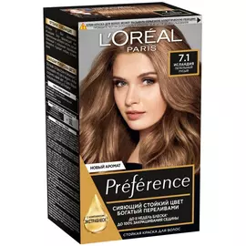 Краска для волос L'Oral Preference 7.1 Исландия Пепельный русый 174 мл