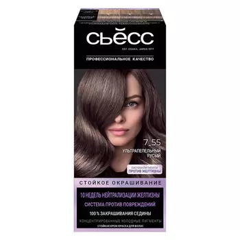 Краска для волос Сьёсс Ультрапепельный русый 7-55 115 мл