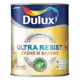 Краска Dulux Ultra Resist Кухня и ванная полуматовая BW 1 л