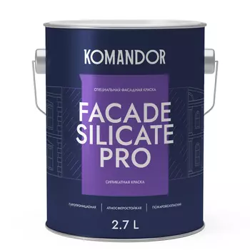 Краска фасадная силикатная Komandor База A 2,7 л