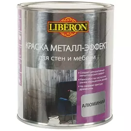 Краска Liberon металл-эффект полуглянец алюминий 1л для дерева