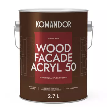 Краска по дереву Komandor Полуглянцевая База A 2,7 л