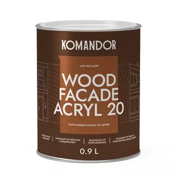 Краска по дереву Komandor Полуматовая База С 0,9 л