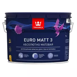 Краска tikkurila euro matt-3 интерьерная 9л