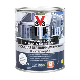 Краска V33 Facade Bois Climats Extremes для деревянных фасадов и интерьеров База С 1 л