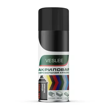 Краска Veslee черный матовый ral 9005 520 мл