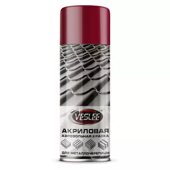 Краска Veslee для металлочерепицы винно-красный 520 мл