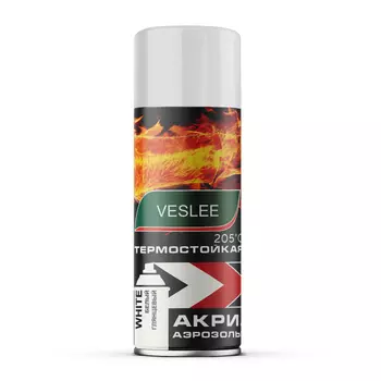 Краска Veslee термостойкая до 205 С белая 520 мл