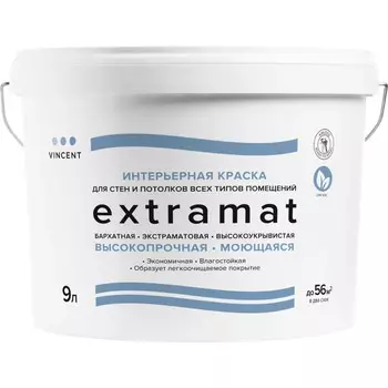 Краска Vincent экстраматовая Шелковисто-матовая База С 9л