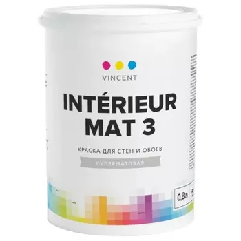 Краска Vincent для стен.потолка матовая i3 База А 0.9л