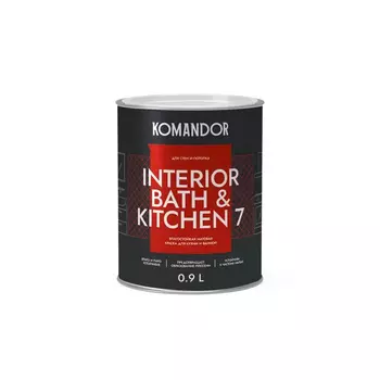 Краска влагостойкая матовая Komandor 7 База A 0,9 л