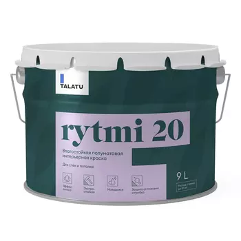 Краска влагостойкая полуматовая Talatu Rytmi 20 База A 9 л