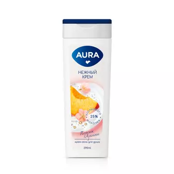 Крем-гель для душа AURA Персик и аргана 390 мл