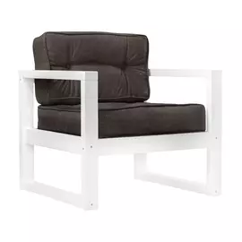 Кресло AS Алекс 80x73x65 белый/дарк браун